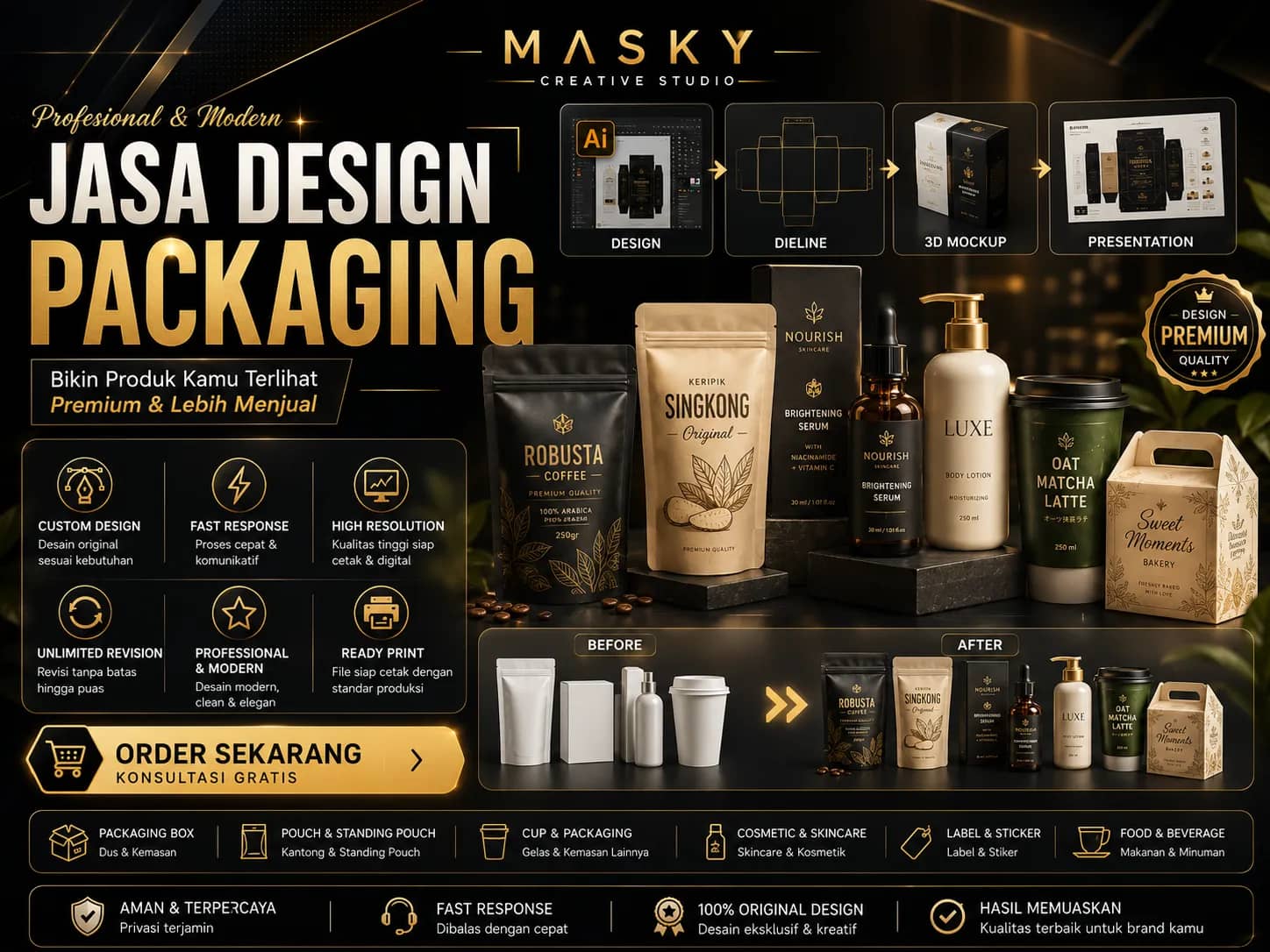 Desain Packaging Masky pratinjau 1