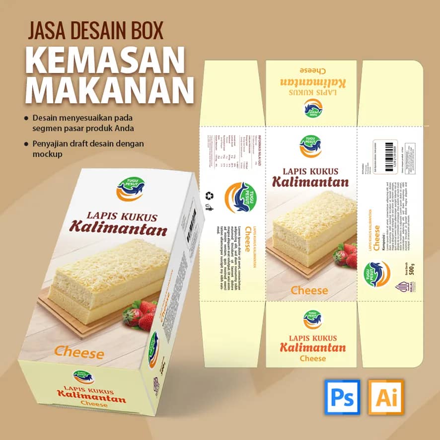Jasa Desain Kemasan untuk Bisnis Bolu pratinjau 3