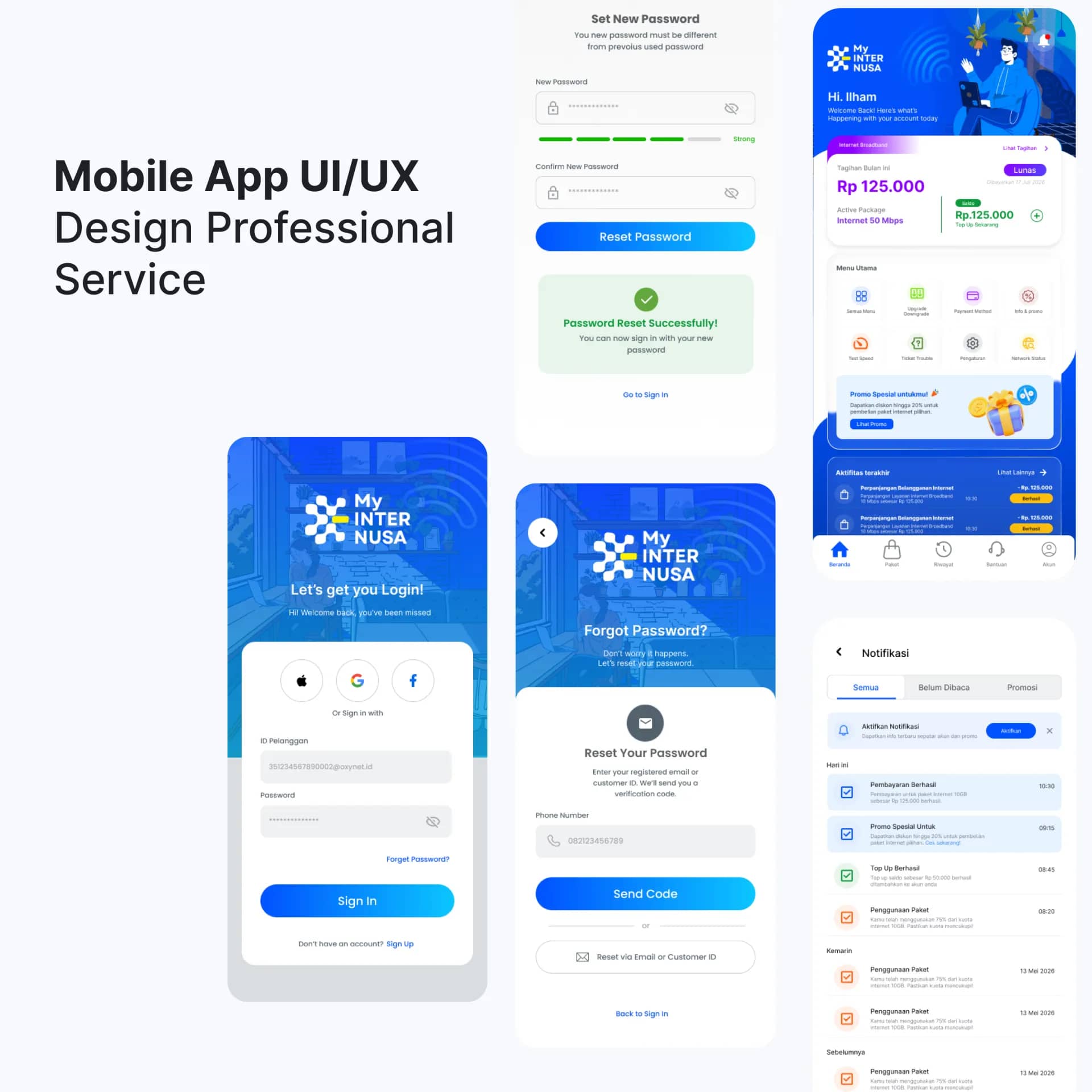 Mobile App UI/UX Design & Prototype Figma preview 1