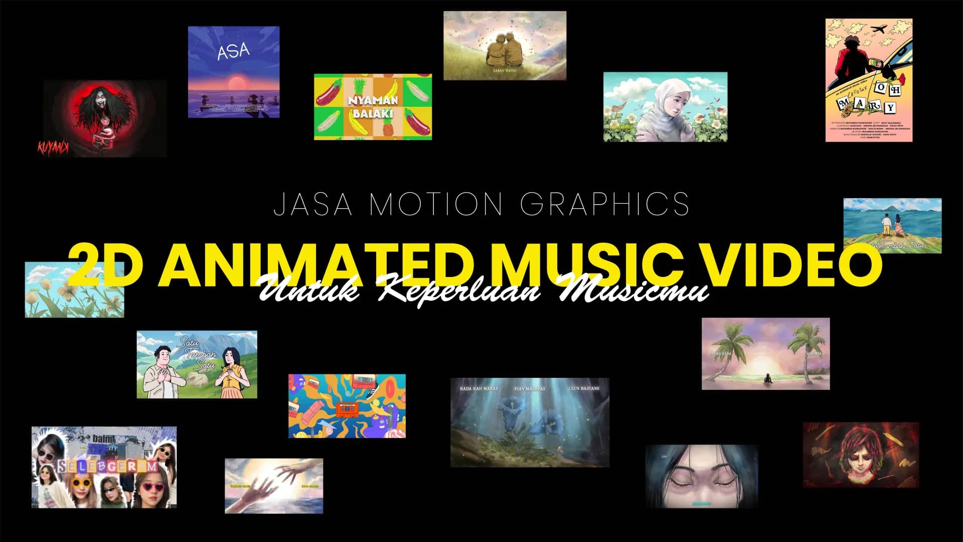 Jasa pembuatan Animasi 2D Motion Graphics Lirik video preview 1