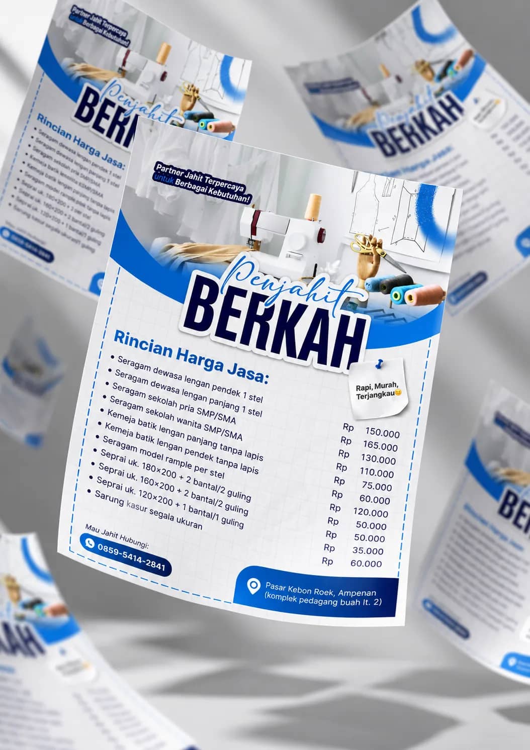 Jasa Desain Brosur & Flyer Lipat 3 Bisnis Profesional & Siap Cetak pratinjau 2
