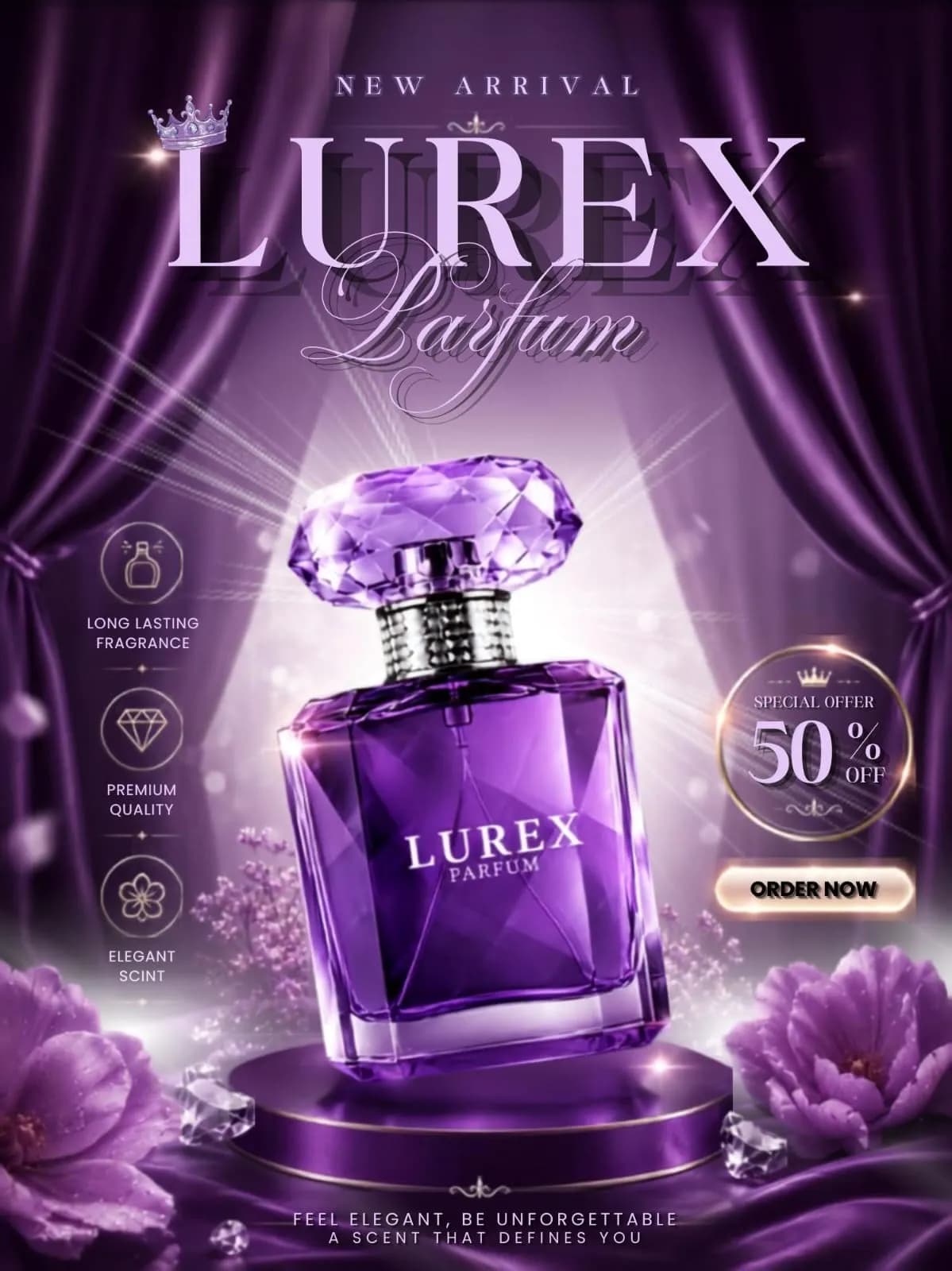 Luxury Perfume Advertisement Poster | AI Design