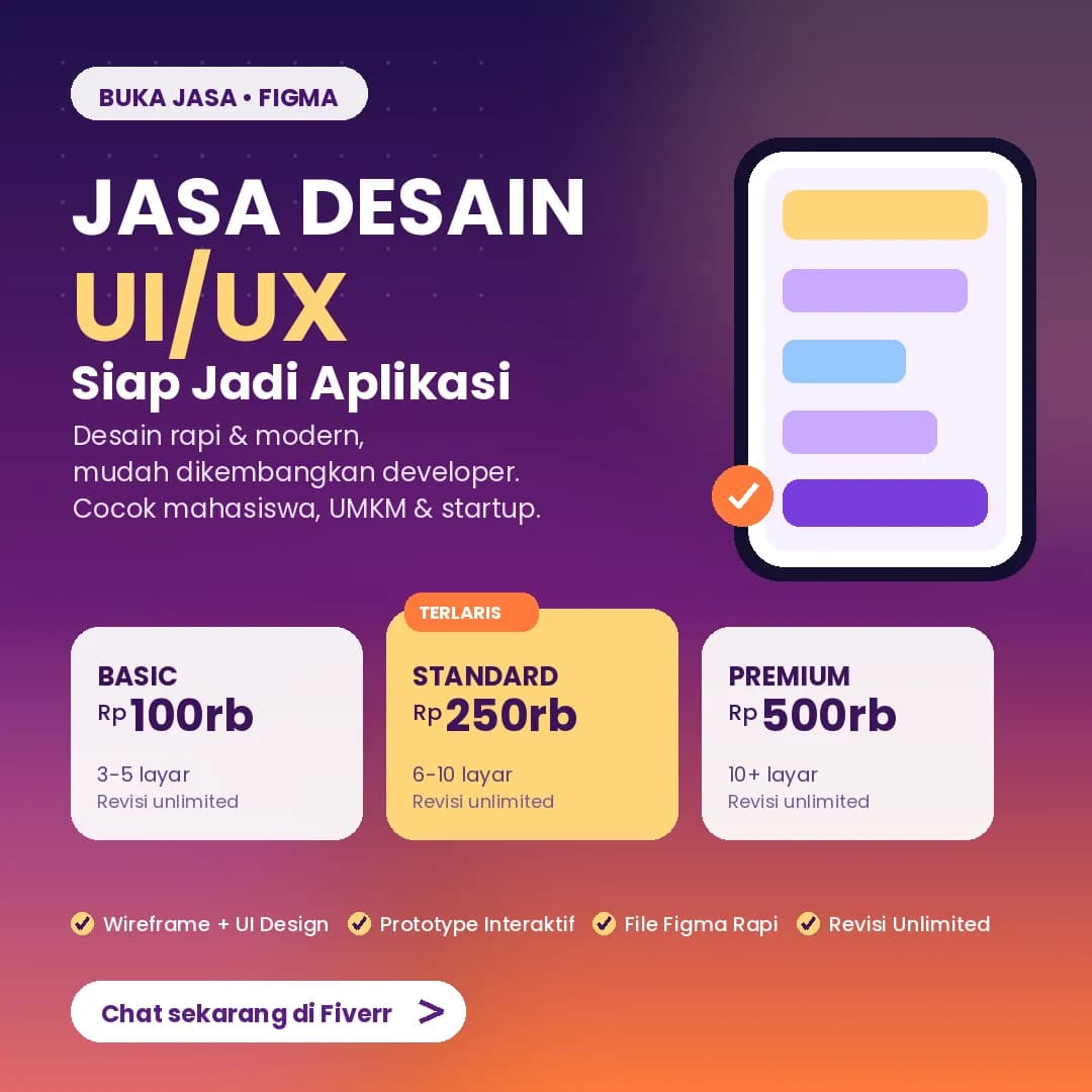 Desain UI/UX Siap Jadi Aplikasi