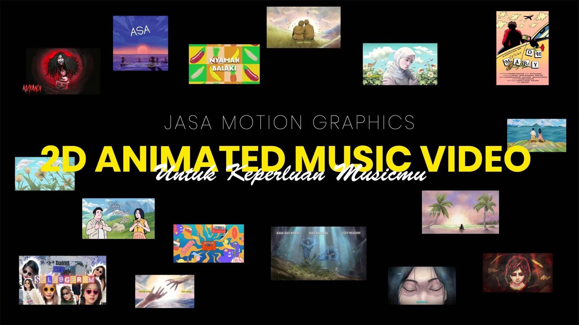 Jasa pembuatan Animasi 2D Motion Graphics Lirik video