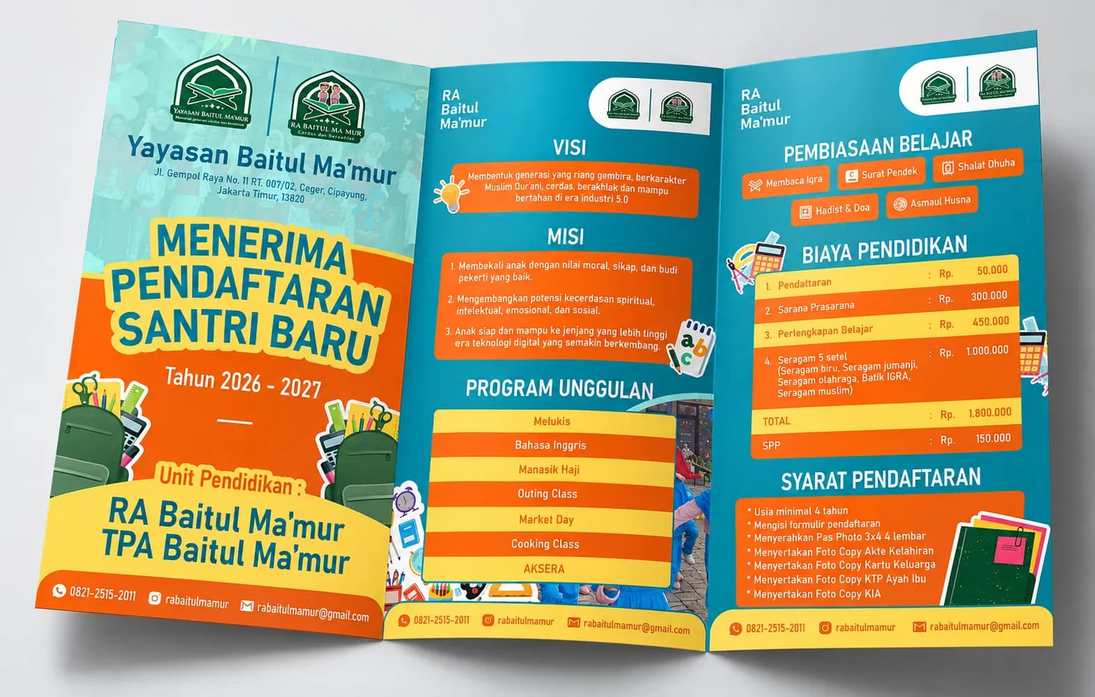 Jasa Desain Brosur & Flyer Lipat 3 Bisnis Profesional & Siap Cetak